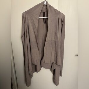 Rick Owens Cardigan Sweater Womens medium Tan Beige Wool Waterfall Open Front